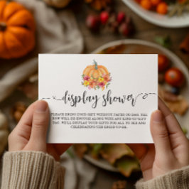 秋フローラカボチャ表示シャワーブライダルシャワー エンクロージャーカード