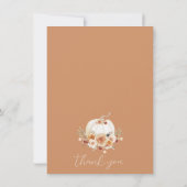 秋フローラカボチャ赤ちゃんシャワーサンキューカード 招待状 (裏面)