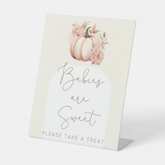 秋フローラカボチャ赤ちゃんシャワーベビーは甘い 台座サイン (正面)