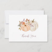 秋フローラカボチャ赤ちゃんシャワー サンキューカード (正面)