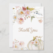 秋フローラカボチャ赤ちゃんシャワー サンキューカード (正面)