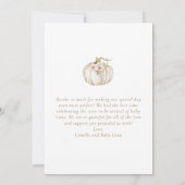 秋フローラカボチャ赤ちゃんシャワー サンキューカード (裏面)