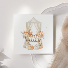 秋フローラカボチャ赤ちゃんシャワー スタンダードカクテルナプキン