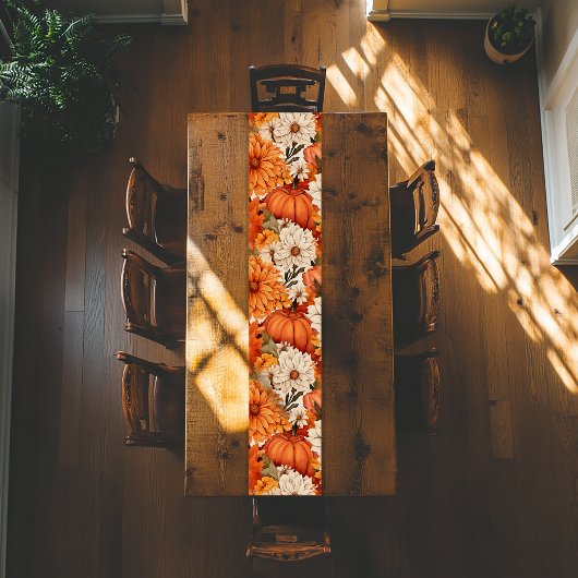 秋フローラカボチャ ショートテーブルランナー