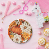 秋フローラカボチャ ペーパープレート (パーティー)