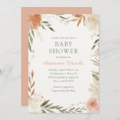 秋フローラガールベビーシャワー招待状 招待状 (正面/裏面)