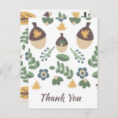 秋フローラグ葉リーズACORNS Thank You ポストカード (正面/裏面)
