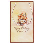 秋フローラコテージコアティーカップハッピーバースデー スモールペーパーバッグ (裏面)