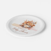 秋フローラコテージコアティーカップベビーティーシャワー ペーパープレート (アングル)