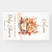 秋フローラコテージコアティーカップベビーティーシャワー 横断幕 (横)