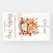 秋フローラコテージコアティーカップ誕生日ティーパーティー 横断幕 (横)