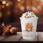 秋フローラコテージコアティーカップ誕生日ティーパーティー 紙コップ