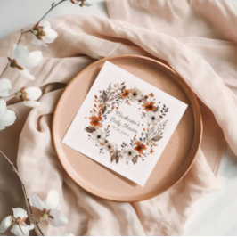 秋フローラコテージコアベビーシャワー スタンダードカクテルナプキン