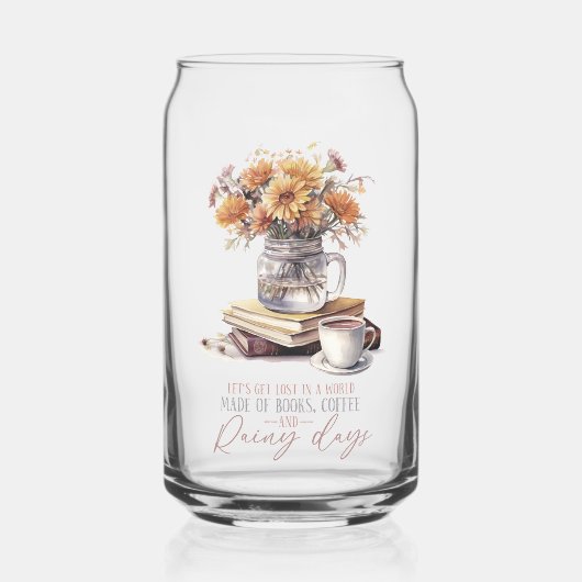 秋フローラコーヒーブックス雨の日缶ガラス ガラス缶 (左)