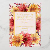 秋フローラシーズン感謝の感謝祭金ゴールド 箔シーズンカード (正面)