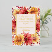 秋フローラシーズン感謝の感謝祭金ゴールド 箔シーズンカード (立ち正面)