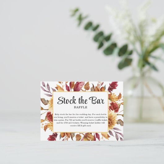 秋フローラストックバーブライダルシャワー エンクロージャーカード (スタンド正面)