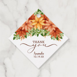 秋フローラスワッグシャワーサンキューメッセージカード フェイバータグ