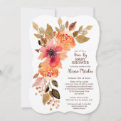秋フローラスワッグドライブバイベビーシャワー招待状 (正面)