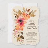 秋フローラスワッグドライブバイベビーシャワー招待状 (正面)