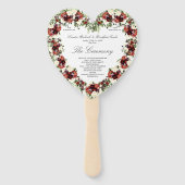 秋フローラソフトテラコッタクリームブルゴーニュハートH ハンドファン (正面)