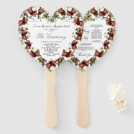 秋フローラソフトテラコッタクリームブルゴーニュハートH ハンドファン