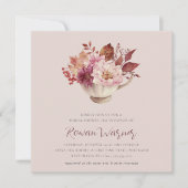 秋フローラティーカップ秋ブライダルシャワーティー 招待状 (正面)