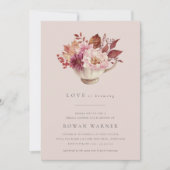 秋フローラティーカップ秋ブライダルシャワーティー 招待状 (正面)