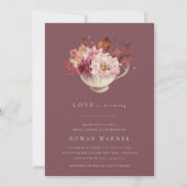 秋フローラティーカップ秋ブライダルシャワーティー 招待状 (正面)