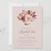 秋フローラティーカップ秋ブライダルシャワーティー 招待状 (正面)