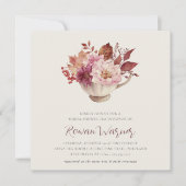 秋フローラティーカップ秋ブライダルシャワーティー 招待状 (正面)