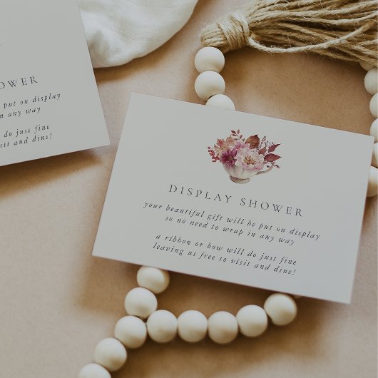 秋フローラティーカップ秋ブライダルディスプレイシャワー エンクロージャーカード
