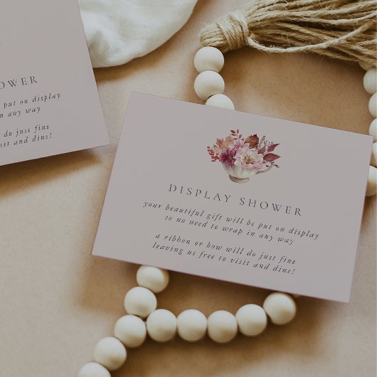 秋フローラティーカップ秋ブライダルディスプレイシャワー エンクロージャーカード