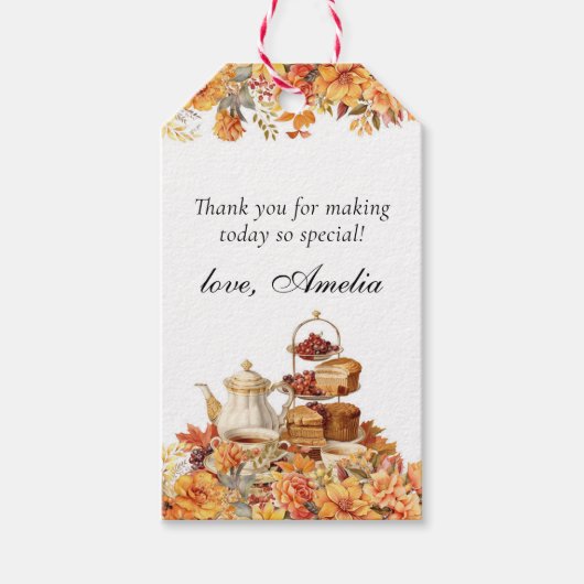 秋フローラティーパーティーサンキューオペ ギフトタグ (正面)