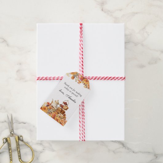 秋フローラティーパーティーサンキューオペ ギフトタグ (より糸付き)