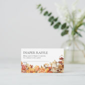 秋フローラティーパーティーベビーシャワーおむつラッフル エンクロージャーカード (スタンド正面)