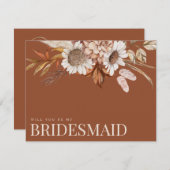 秋フローラテラコッタブリデスメイド提案カード セーブザデート (正面/裏面)
