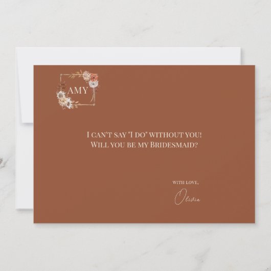 秋フローラテラコッタブリデスメイド提案カード 招待状 (裏面)