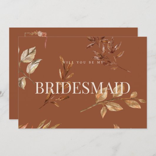 秋フローラテラコッタブリデスメイド提案カード 招待状 (正面/裏面)