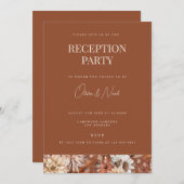 秋フローラテラコッタ披露宴招待状カード 招待状 (正面/裏面)