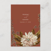 秋フローラテラコッタ秋の結婚式QRコード エンクロージャーカード (裏面)