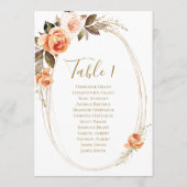 秋フローラテーブル番号座席表 招待状 (裏面)