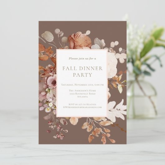 秋フローラディナーパーティー感謝祭招待状 招待状 (スタンド正面)