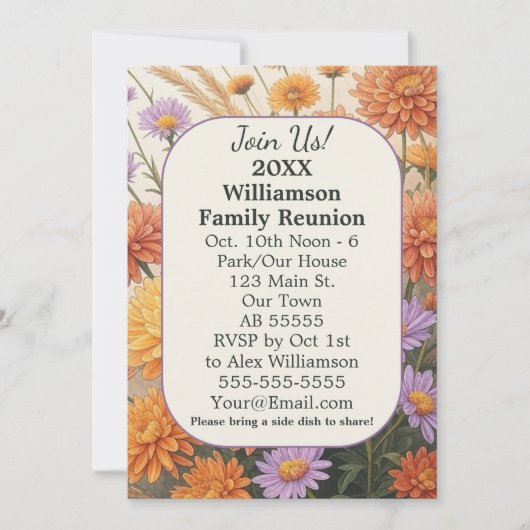 秋フローラデイジーカードファミリー懇親会カード シーズンカード (正面)