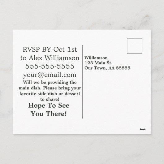 秋フローラデイジーカードファミリー懇親会葉書 シーズンポストカード (裏面)