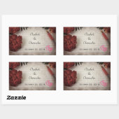 秋フローラデザインパーチメント紙結婚ズ 長方形シール (シート)