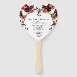 秋フローラネイビーテラコッタクリームブルガンディーパープル ハンドファン