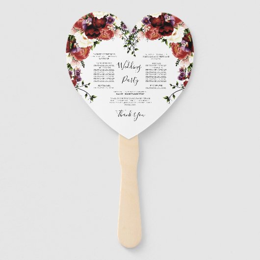 秋フローラネイビーテラコッタクリームブルガンディーパープル ハンドファン (裏面)