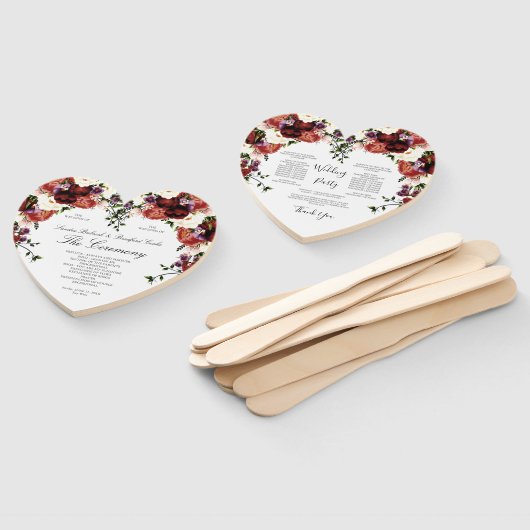 秋フローラネイビーテラコッタクリームブルガンディーパープル ハンドファン (組立なし)