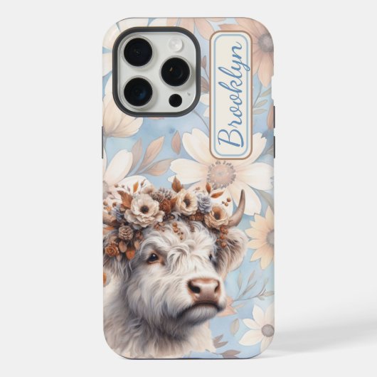 秋フローラハイランドカウズ iPhoneケース (裏面)